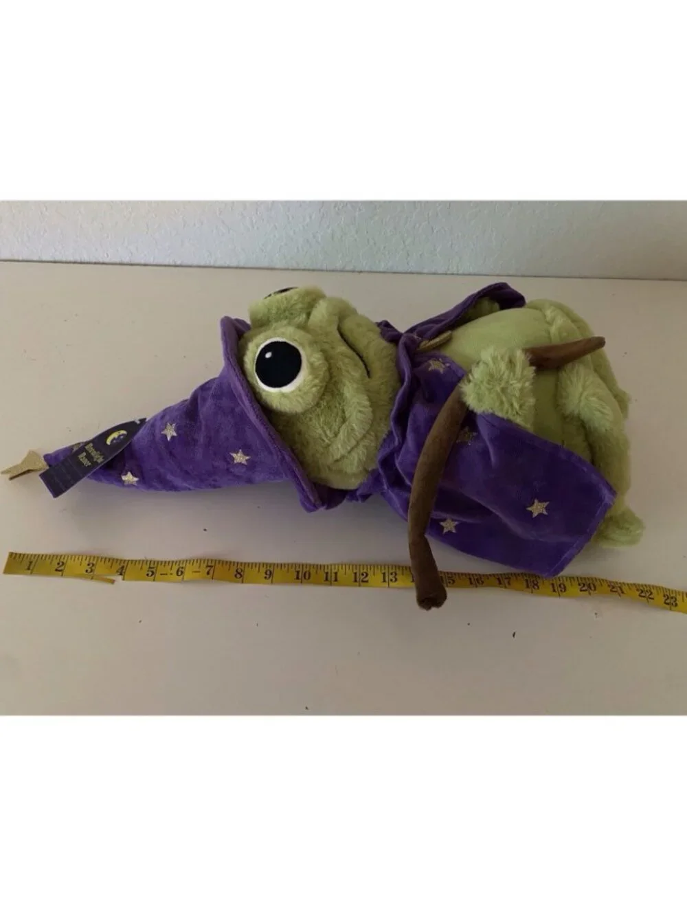 Moonlight Manor Frog Wizard With Hat & Wand Plush Green/Purple Halloween VIRAL - Picture 10 of 11